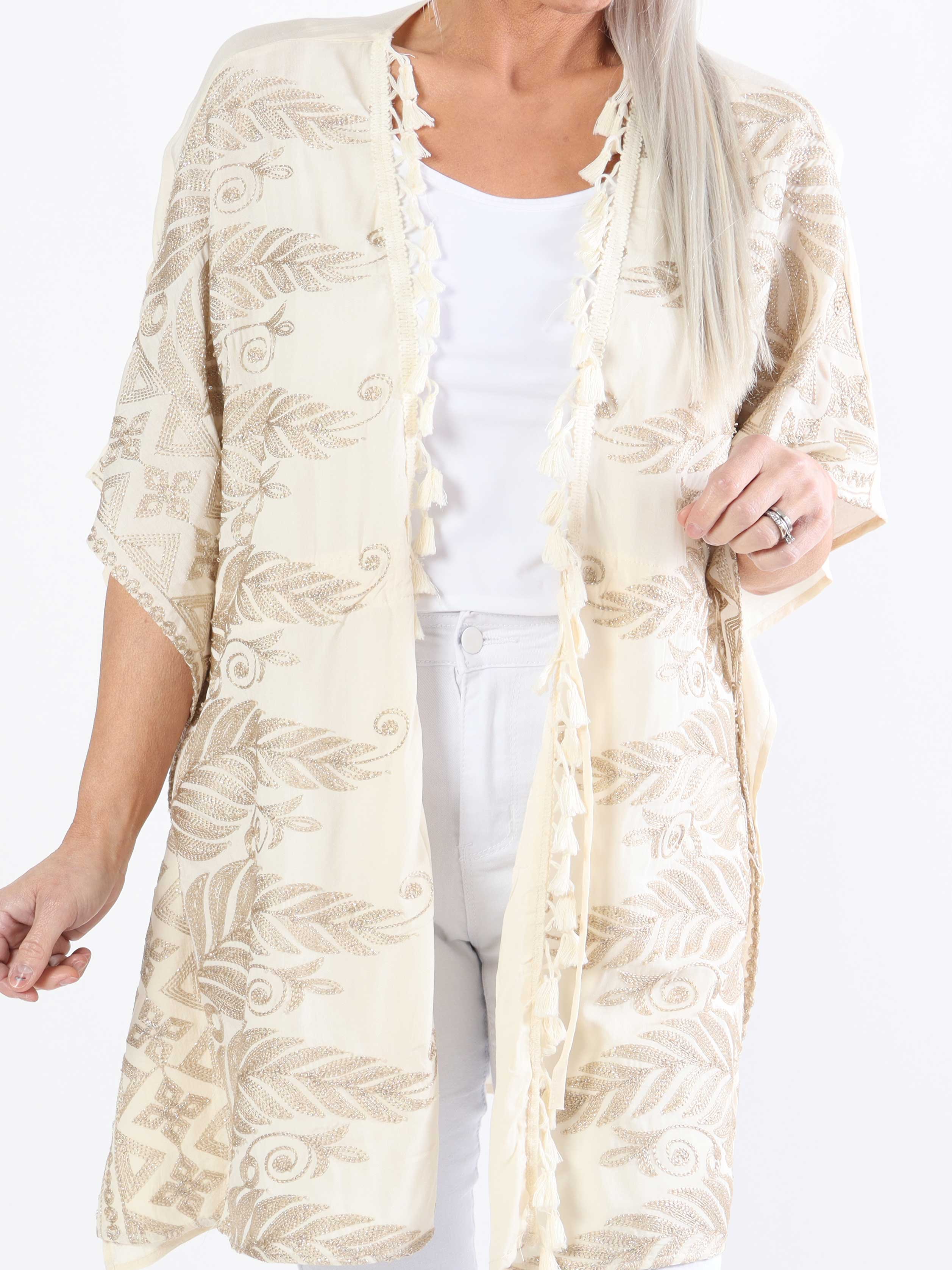 Samira - Smuk plus size kimono med brodering